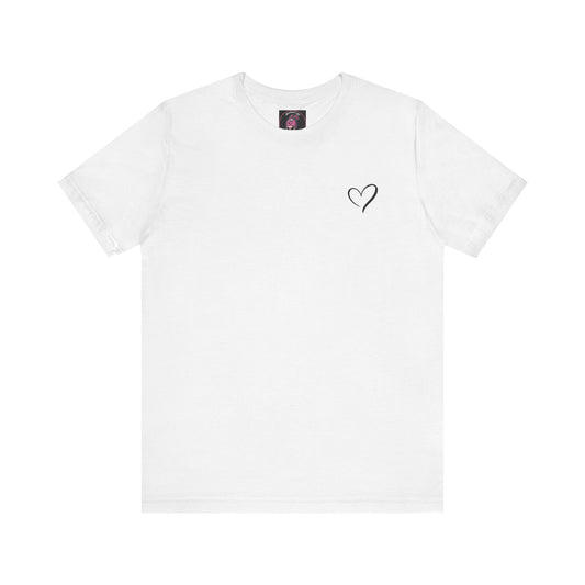 Camiseta Unisex Minimalista con Corazón y "Palm Angels" – Estilo Casual para Todos los Días